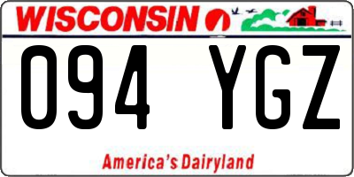 WI license plate 094YGZ
