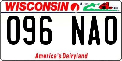 WI license plate 096NAO