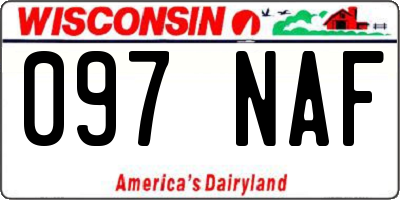 WI license plate 097NAF