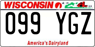 WI license plate 099YGZ