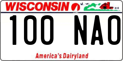 WI license plate 100NAO