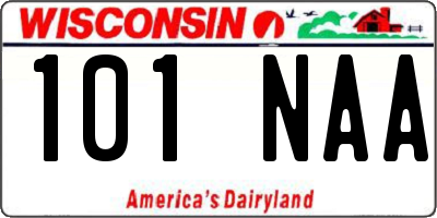 WI license plate 101NAA