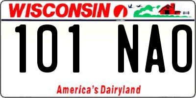 WI license plate 101NAO