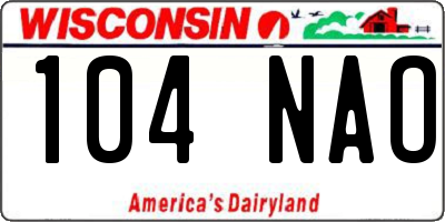 WI license plate 104NAO