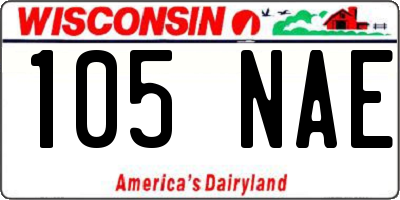 WI license plate 105NAE