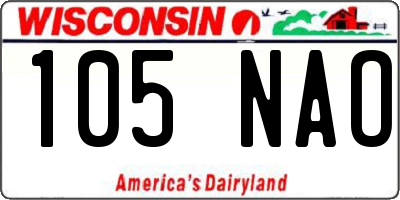 WI license plate 105NAO