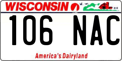 WI license plate 106NAC
