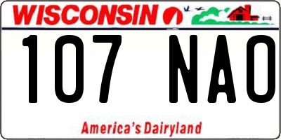 WI license plate 107NAO