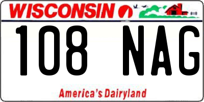 WI license plate 108NAG