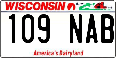 WI license plate 109NAB
