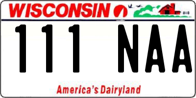 WI license plate 111NAA