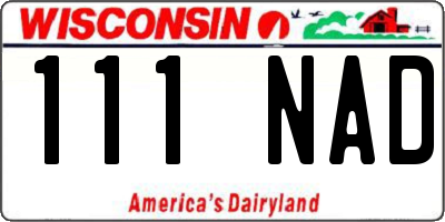 WI license plate 111NAD