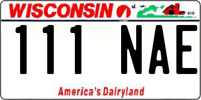 WI license plate 111NAE