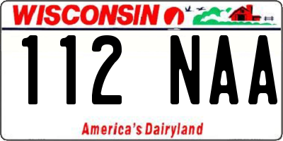 WI license plate 112NAA