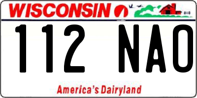 WI license plate 112NAO