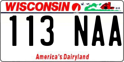 WI license plate 113NAA
