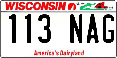 WI license plate 113NAG