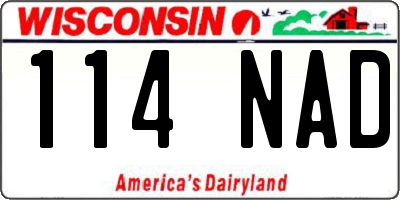 WI license plate 114NAD