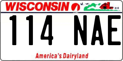WI license plate 114NAE