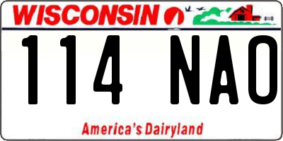 WI license plate 114NAO