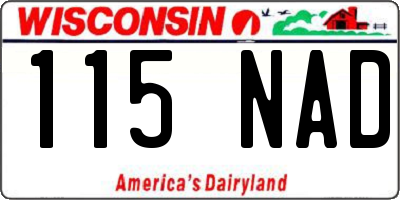 WI license plate 115NAD