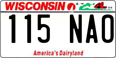 WI license plate 115NAO