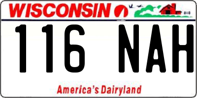WI license plate 116NAH
