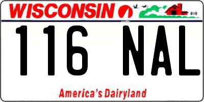 WI license plate 116NAL