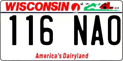 WI license plate 116NAO