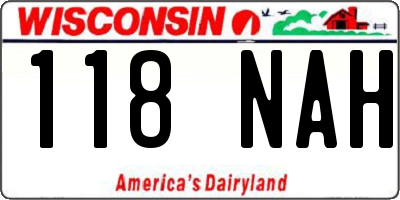 WI license plate 118NAH