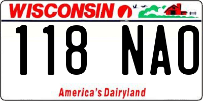 WI license plate 118NAO