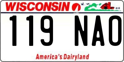 WI license plate 119NAO