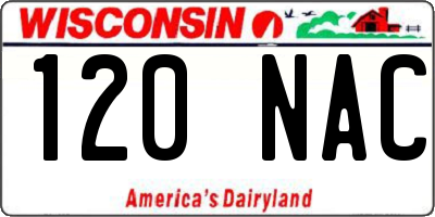 WI license plate 120NAC