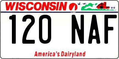 WI license plate 120NAF