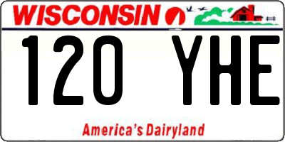 WI license plate 120YHE