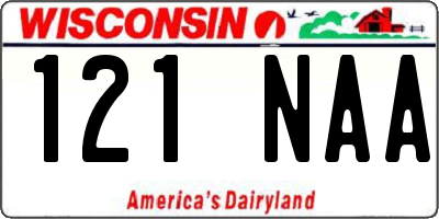 WI license plate 121NAA