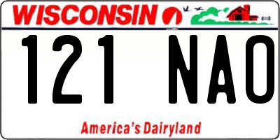WI license plate 121NAO