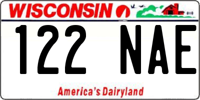 WI license plate 122NAE