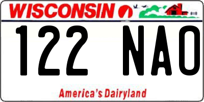 WI license plate 122NAO