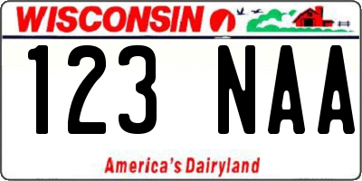WI license plate 123NAA