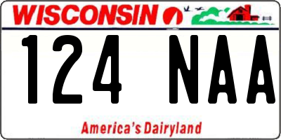 WI license plate 124NAA