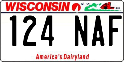 WI license plate 124NAF