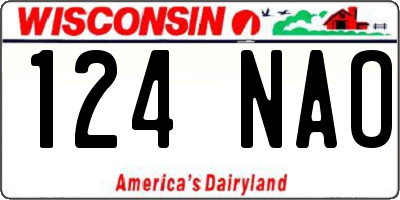 WI license plate 124NAO