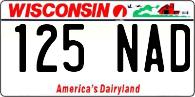 WI license plate 125NAD