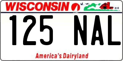 WI license plate 125NAL