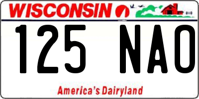 WI license plate 125NAO