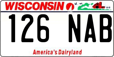 WI license plate 126NAB