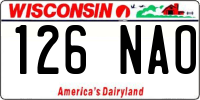 WI license plate 126NAO