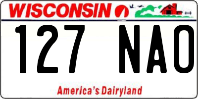WI license plate 127NAO