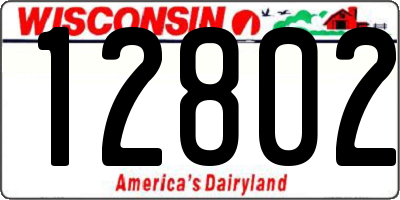WI license plate 12802